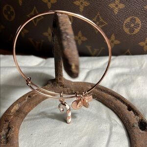Alex and Ani Rose Gold Candy Cane Bracelet